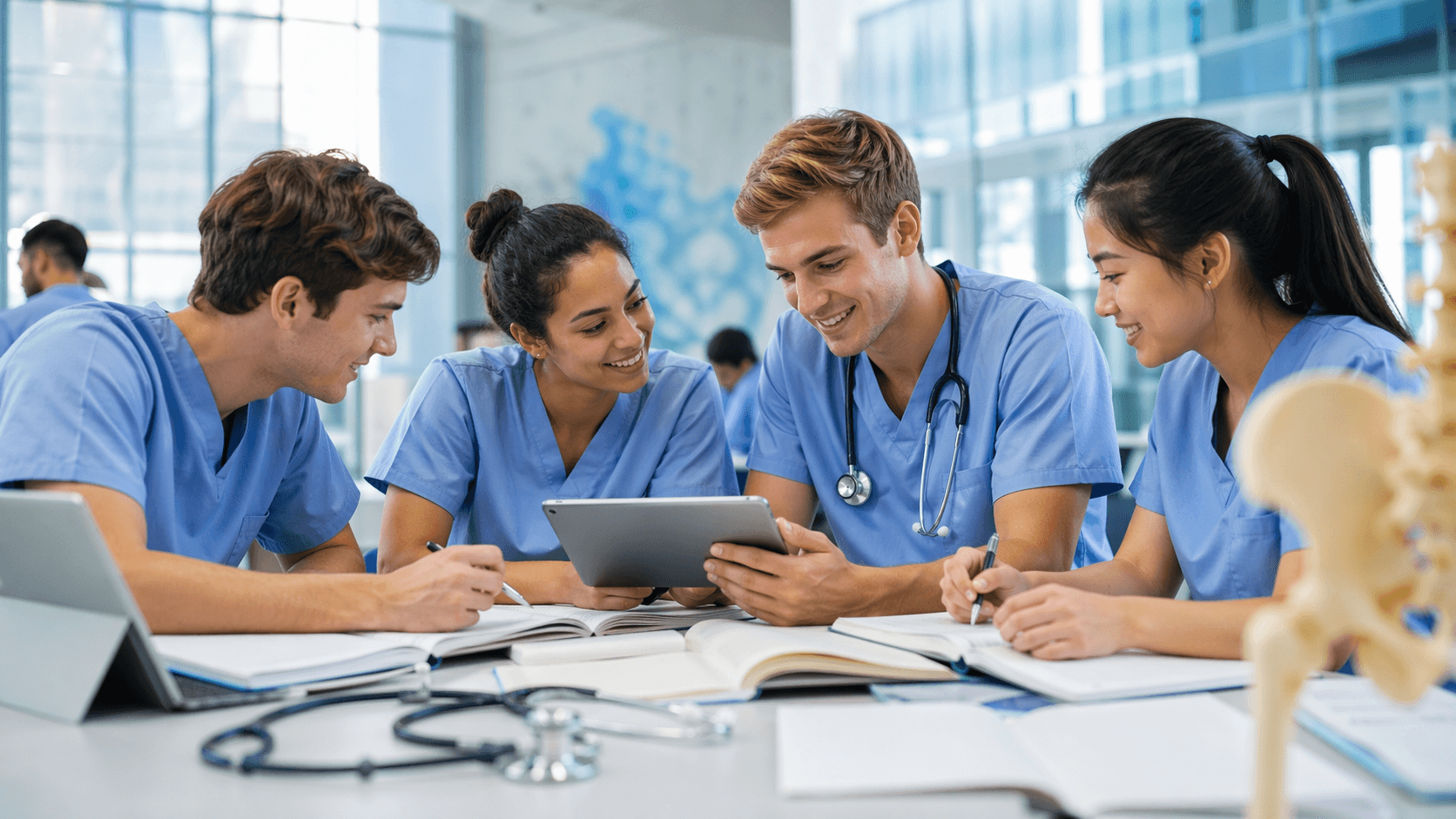 Estudiantes de medicina en universidad europea